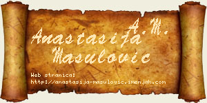 Anastasija Mašulović vizit kartica
